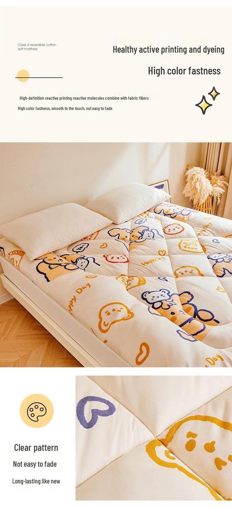 Class A Xinjiang Cotton Tatami Mattress Pad - Soft Quilt for Home & Dorm, Single or Double Bed