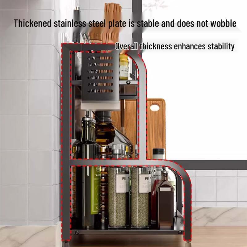 Stainless Steel 3-Tier Kitchen Countertop Storage Rack