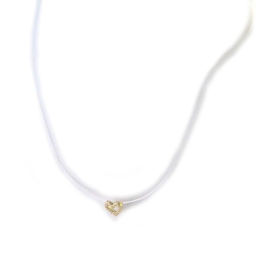 Les Trésors De Lily [N6837] - Gold Plated Necklace 'Love' White Gold