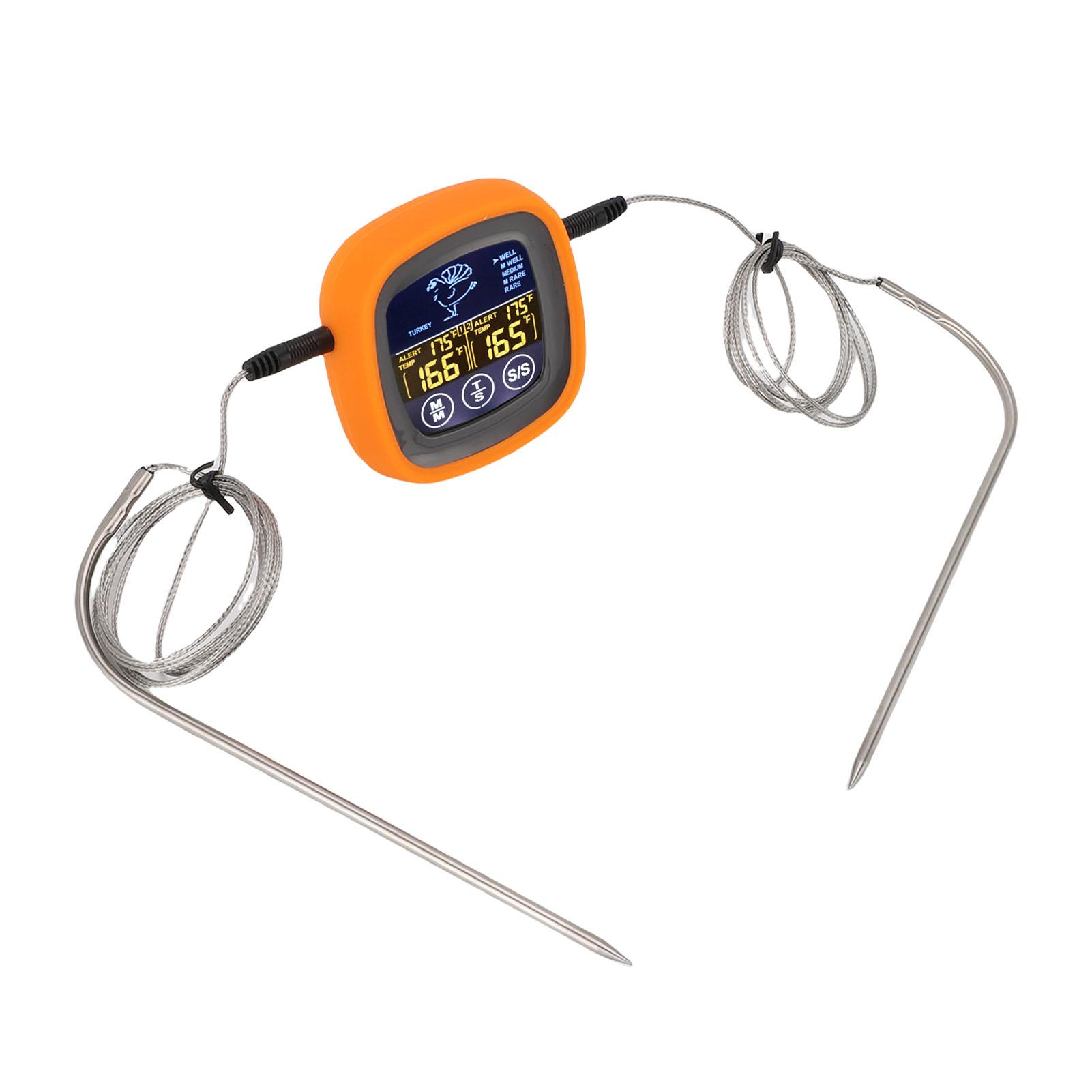 

Mt Thermometer Touchscreen Mt Thermometer Digital for Grilling and Smoking, 2 Probes Mt Thermometer for Cooking Turkey Fish Beef Accessories