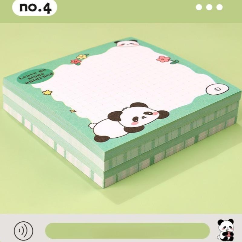 8Pcs Sticky Notes, 50 Sheets Per Pad Creative Panda Sticky Note Lovely Cartoon Students Small Note High Appearance Level Can Paste N Times Sticky Note
