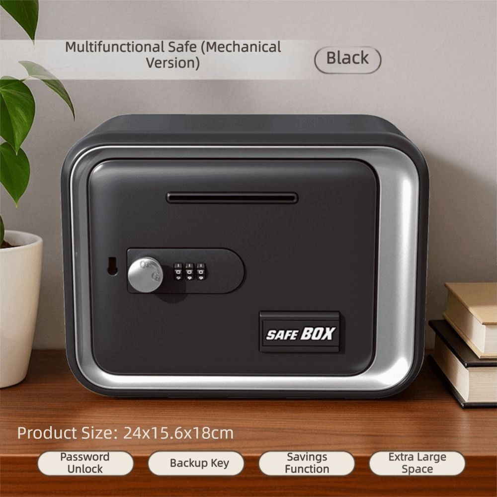 Password Lock Mini Safe Box Coin Bill Slot Cash Can Funny Mini ATM Children Savings