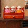 Vintage Style Wooden Spice Jar Rack Dollhouses Furniture 1/12 Scale Miniature Model Design