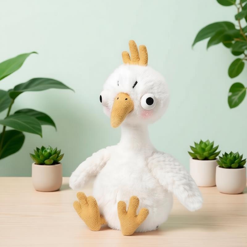28Cm Lifelike Silly Goose Plush Toy Fluffy Poultry Stuffed Animal Soft Doll Funny Sleep Comfort Birthday Gift Kid Boy Girl Decor