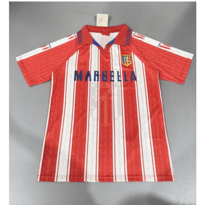 Classic retro 95-96 season Atletico Madrid home short-sleeved jersey No. 14 Simeone classic football jersey S
