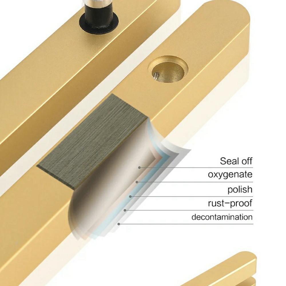 

2Pcs Adhesive Ultra Narrow Glass Sliding Door Handles Balcony Shower Room Pull Push Bar Aluminum Handles Gold