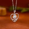 Stainless Steel Love Heart Pendant Necklace For Women Fashion Gold Color Flower Necklace Couple Aesthetic Jewelry Accessories