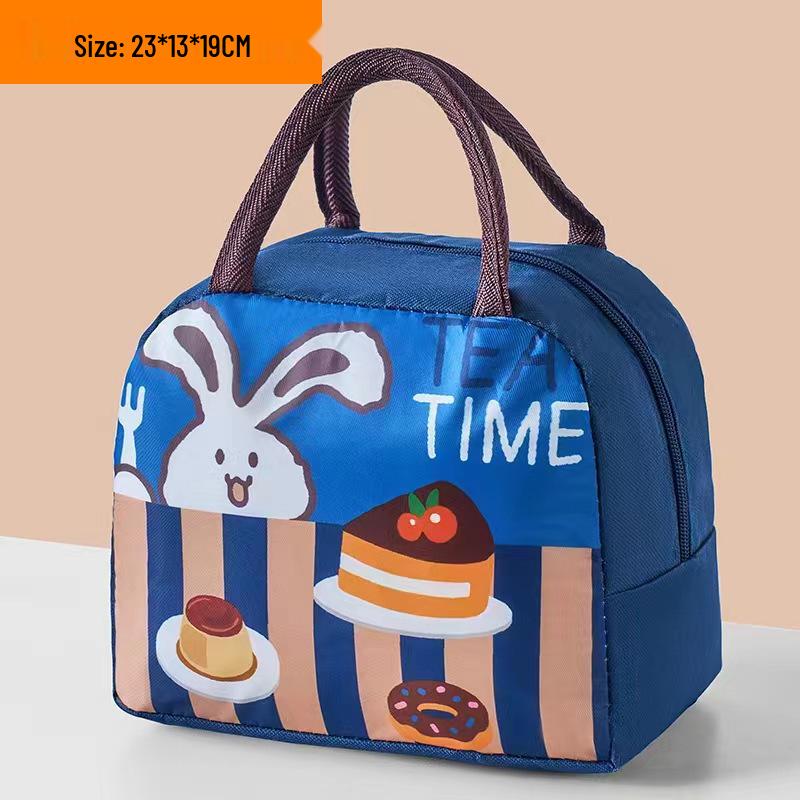 Stylish Cartoon Insulated Lunch Tote - Large Aluminum Foil Liner for Work, Picnics, Kids.