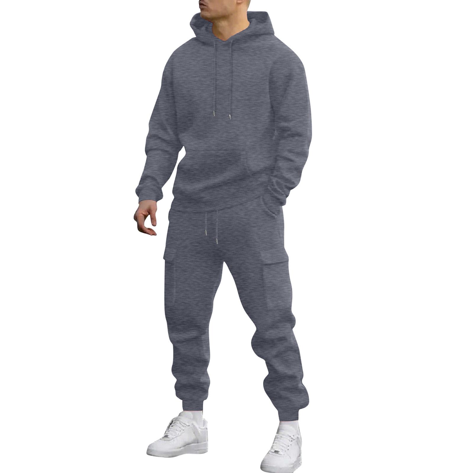 

Мужской спортивный костюм Мужской однотонный повседневный спортивный костюм Костюм-толстовка XXL