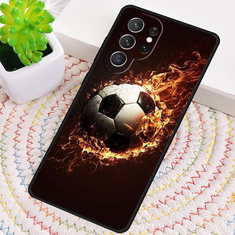 

Fire Football Soccer Ball Phone Case for Samsung Galaxy note 10 pro S26 Ultra S23 S24 FE S25 S21 S22 PLUS shockproof Cove Galaxy S24