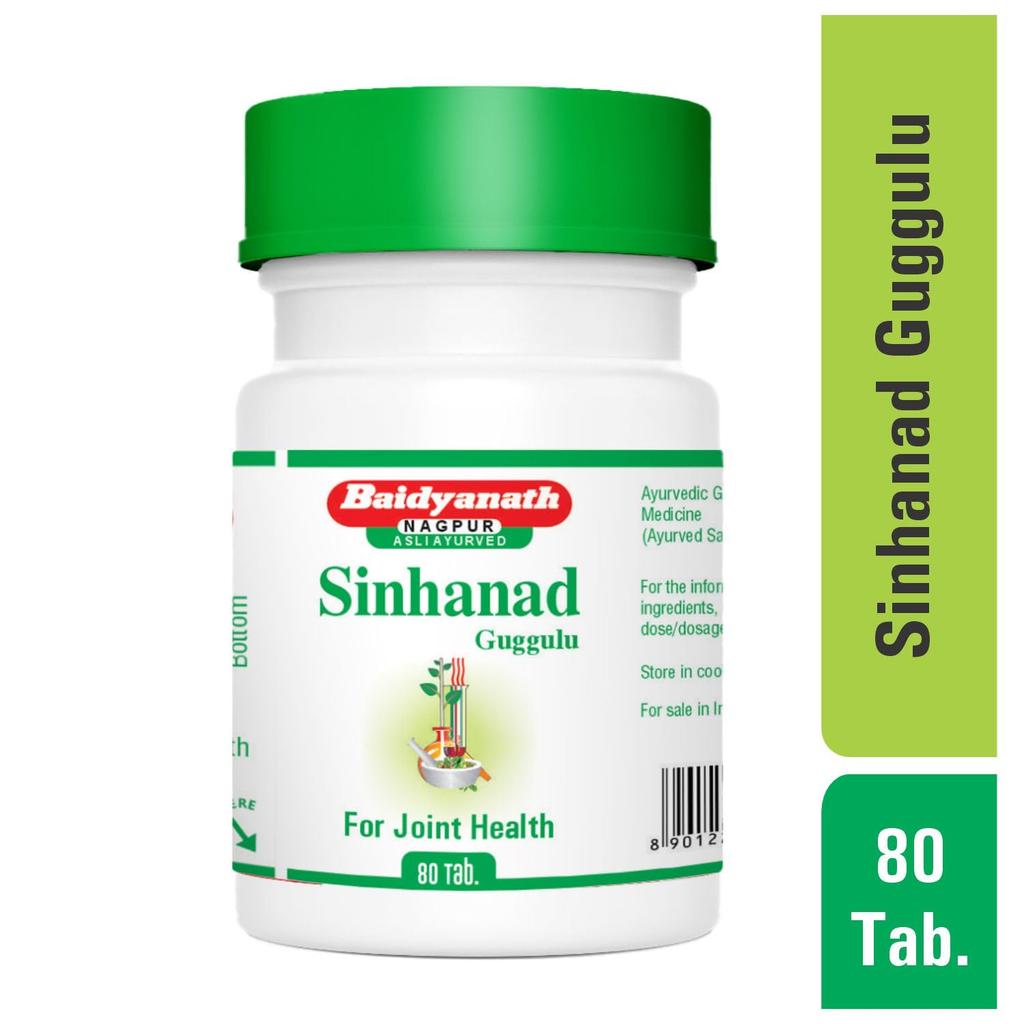 Baidyanath Asli Ayurved Sinhanad Guggulu 80 Tablets X Pack of 2 for Joint Support and Digestion