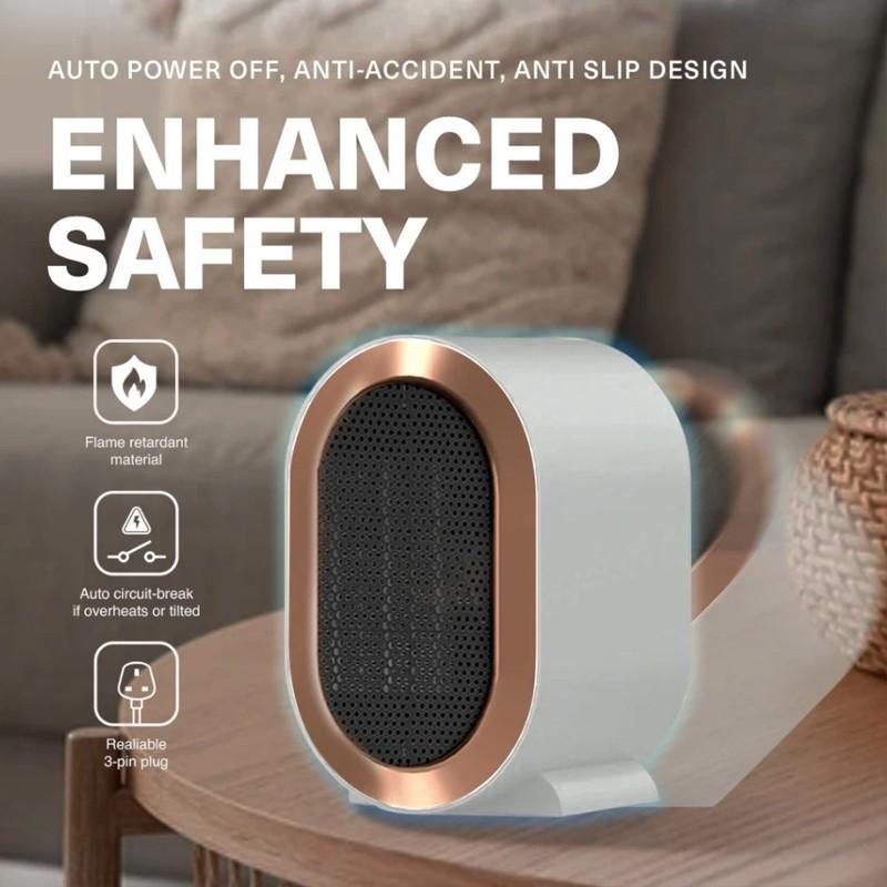 

Мини-электронагреватель 1200 Вт, портативный домашний обогреватель, вентилятор, высокая мощность, низкий уровень шума, циркуляция воздуха, тепловентилятор White