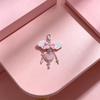 Romance Pink Heart With White Wing Key Chain Fashion Jewelry Lightweight Lovely Keyring For Women Girls