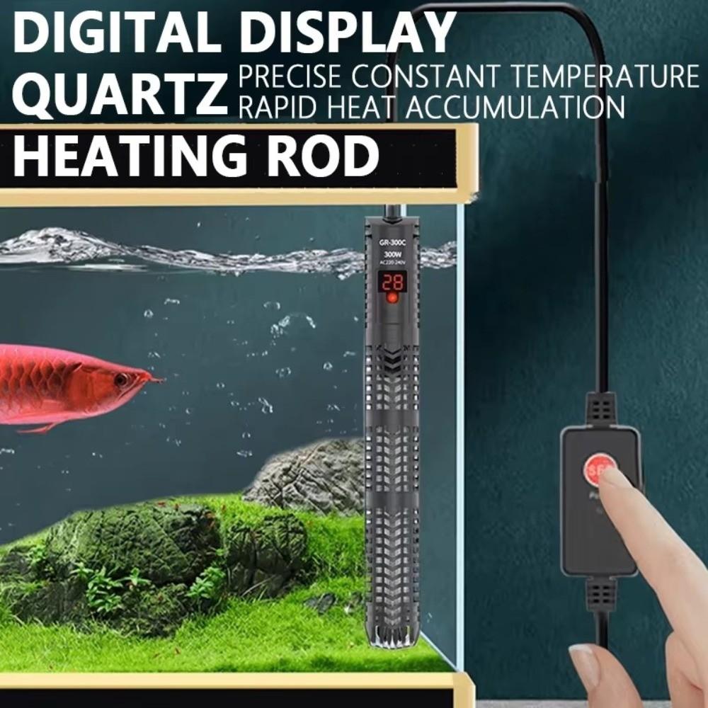LCD Display Fish Tank Heater Quartz Glass Heating Rod Digital Display Heater  Aquatic Aquariums