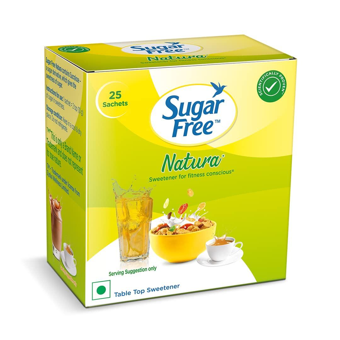 

Sugar Free Natura Sugar Free Sweetener 25 Sachet Pack Zero Calorie Tabletop Sweetener for Beverages Baking and Cooking