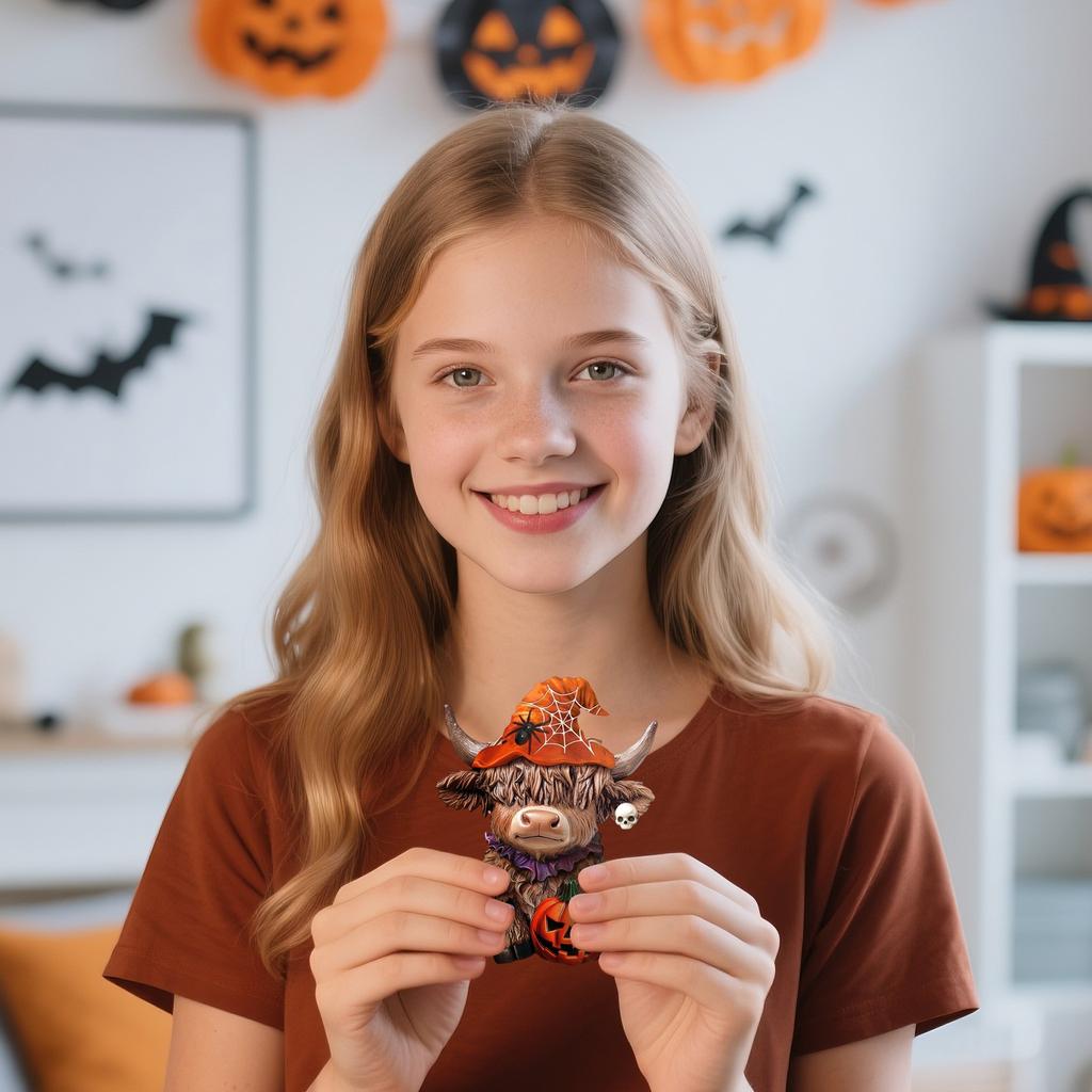 Kuh Figur Halloween Kürbisse Spinne  Kuh, Halloween Geschenke, Heim Garten Küche Arbeit Etagentisch Dekoration