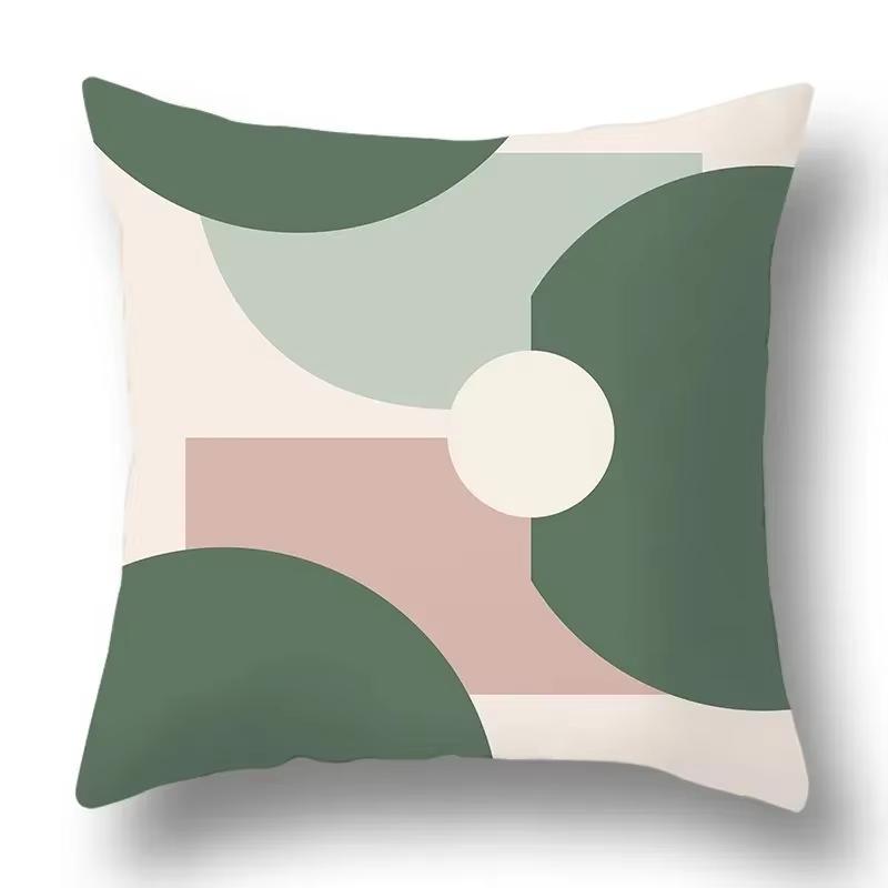 Green Plant Flower Abstract Single-Sided Print Pillowcase – Car, Sofa, Bedroom & Bedside Decorative Cushion Cover