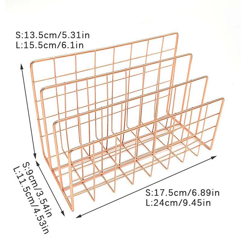 Ins Minimalist Iron Desktop Storage Rack Organizer Table Organizing Rack Document Book Rack Desk Multi-Functional Storage Rack