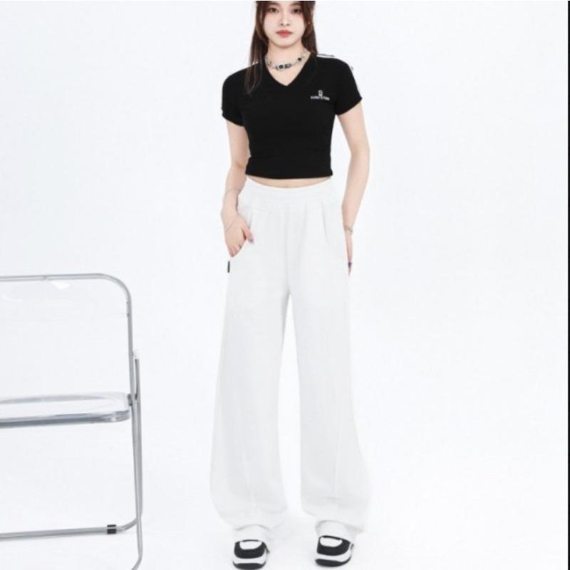 

Брюки с высокой талией, свободные, с широкими штанинами, женские, весенние, универсальные, брюки-полумесяцы, женские, весенние, повседневные брюки XL