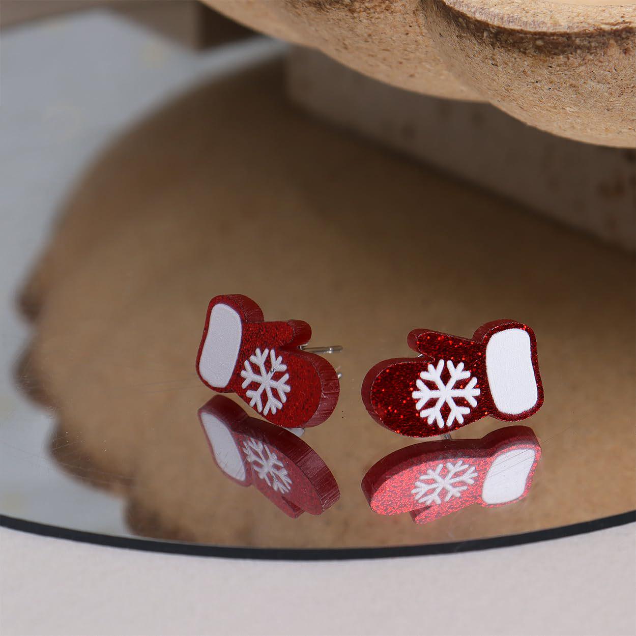 

Cross-Border Acrylic Mickey Holiday Earrings: Christmas Hat Design, Simple & Versatile.