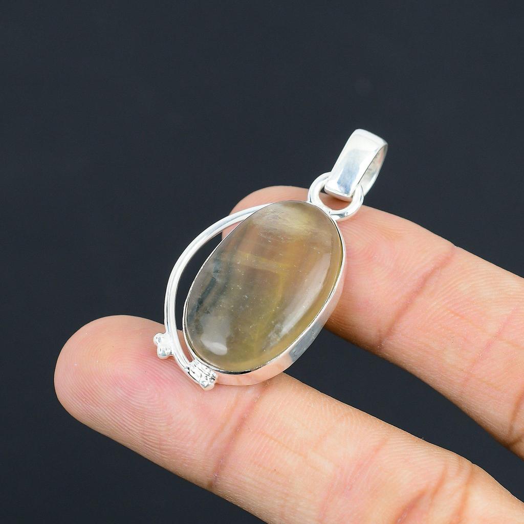 Sisters Day Sale Multi Fluorite Gemstone Wife Pendant Jewelry Sterling Silver