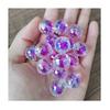Transparent Color Football Beads AB Round Acrylic Beads Straight Hole Loose Beads  DIY Bracelet Jewelry Making