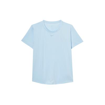 Dri-Fit Comfortable Solid Color Simple Versatile Short Sleeve Breathable Quick-Dry Regular T-Shirt Women Tops Blue FN2799423