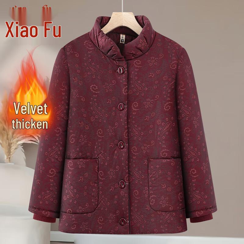 

Xiaofu Elderly Women s Fleece-Lined Padded Winter Coat 3XL
