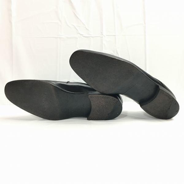 80s HEINRICH DINKELACKER (Former APOLOO) Plain Toe Shoes Black size 9.5 27.8 Vintage /WZF-32(USED)