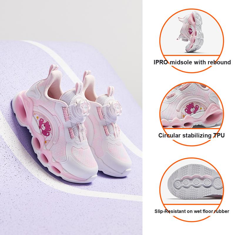 Anta Kids Fabric Casual Sports Testing Non-Slip Wear-Resistant Low-Top Running Shoes Kids Sneaker Pink 322449901-1