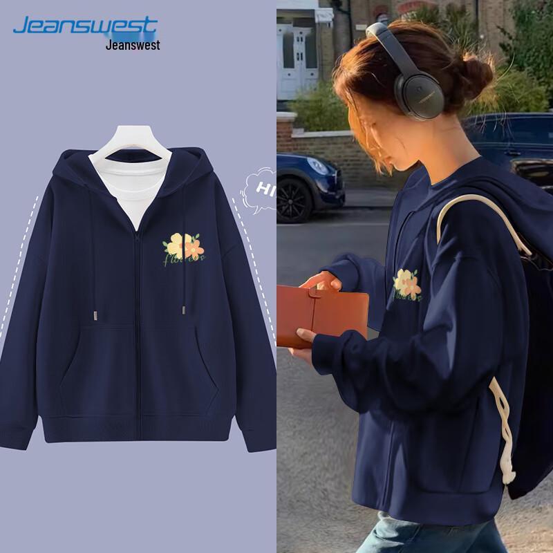 JEANSWEST Women's Hooded Sweatshirt Cardigan