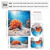 4Pcs 2D Flat Underwater Reef Shower Curtain Set with Non-Slip Bath Mat, Toilet Lid Cover, Contour Rug & 12 Hooks, Bathroom Decor