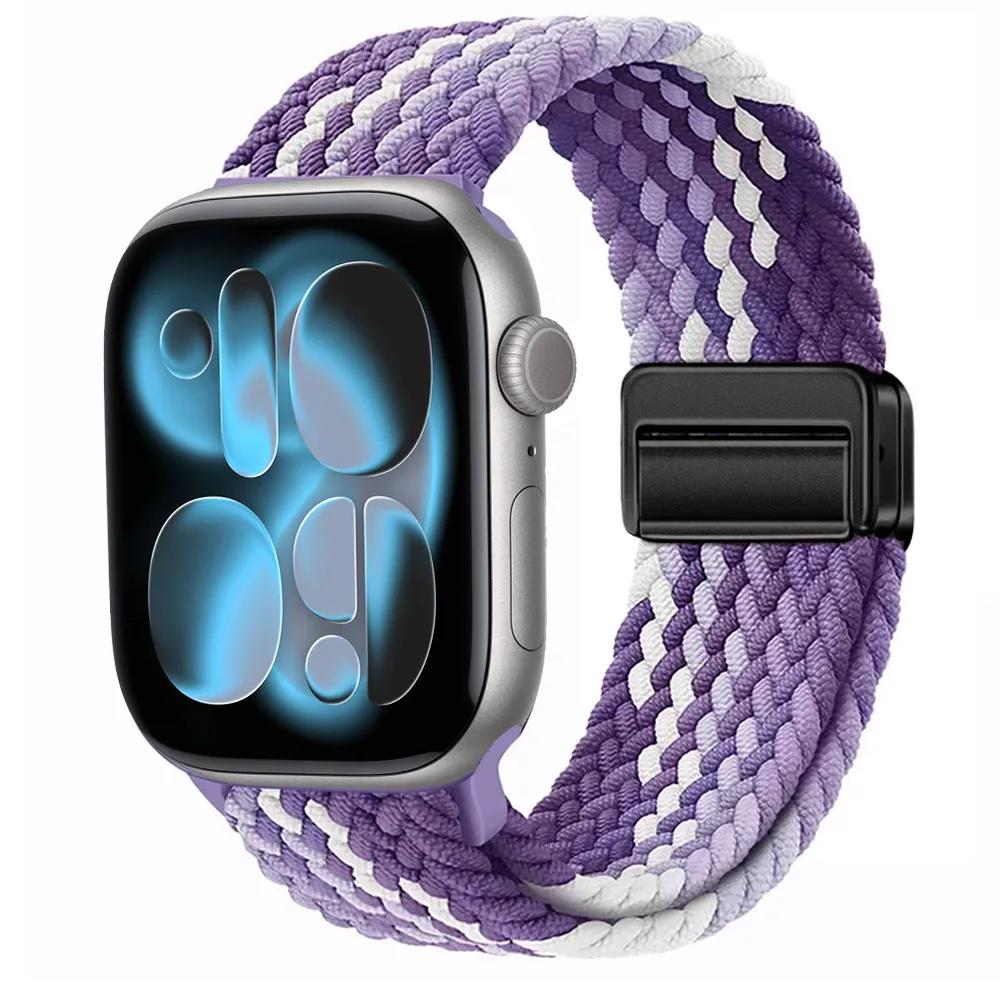 Nylon Strap for Apple Watch 11 10 46mm 42mm/Ultra 3 2 1 49mm Magnetic buckle Wristband iWatch 9 8 7 6 5 4 SE 45mm 44mm 41mm 40mm