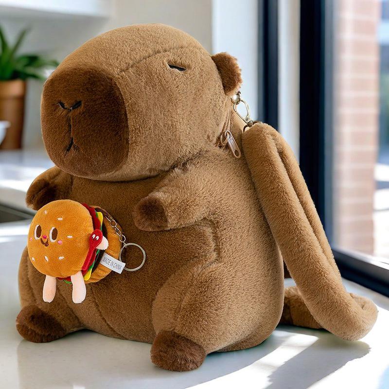 Capybara Cartoon Plüschrucksack für Kinder – Süße, trendige und beliebte Spielzeugpuppe