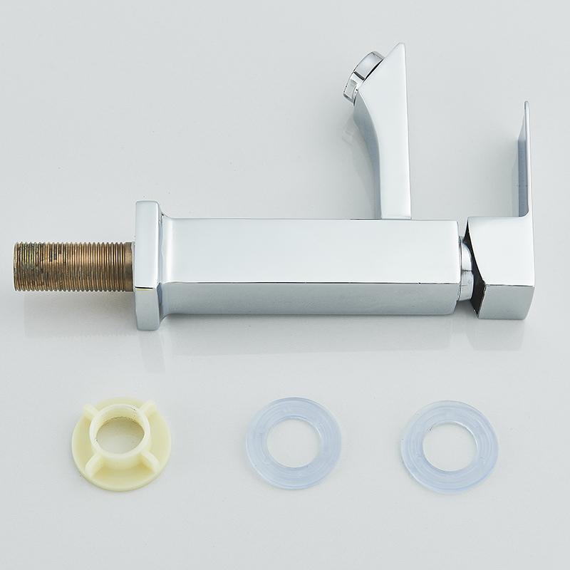 Basin Sink Bathroom Faucet Deck Mounted Single Cold Water Basin Mixer Taps Matte Black Lavatory Sink Tap Crane