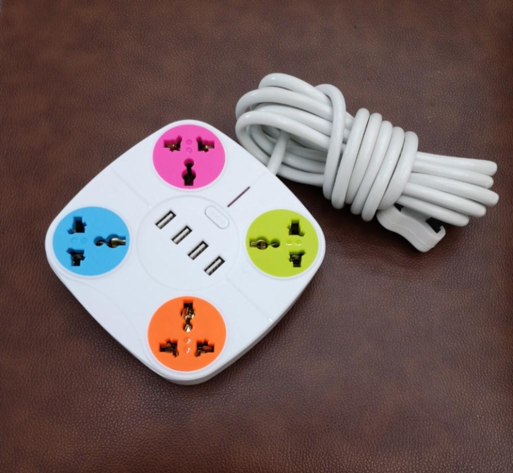 Universal Power Strip 230V: 3m-5m, Multi-USB, Compatible with UK, US, Vietnam, Thailand, Europe.