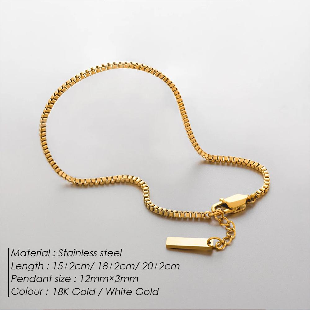 St.delan Men's Stainless Steel Box Chain Hip Hop Bracelet