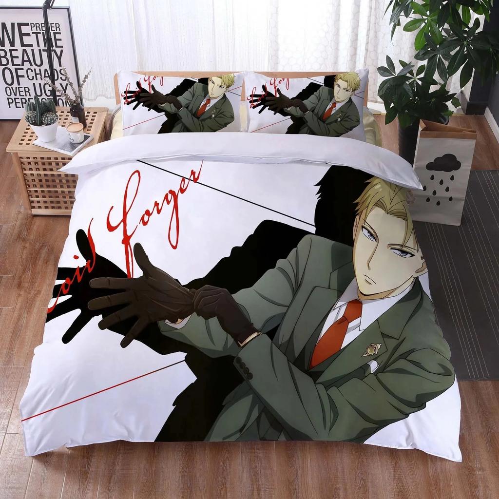 Anime Spy Family Anya Bedding Set Boys Girls Twin Queen Size Duvet Cover Pillowcase Bed Boys Adult Fashion Home Textileextile