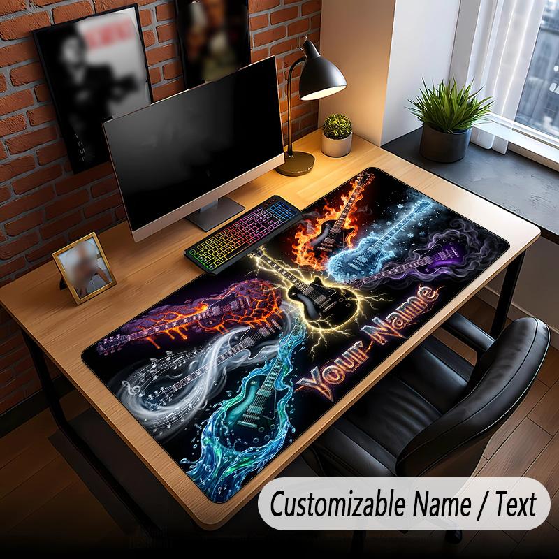 Muziek Gitaar Thema Aangepaste Muismat Gepersonaliseerd Met Naam Tekst Aangepaste Bureau Mat Voor Kantoor Huisdecoratie