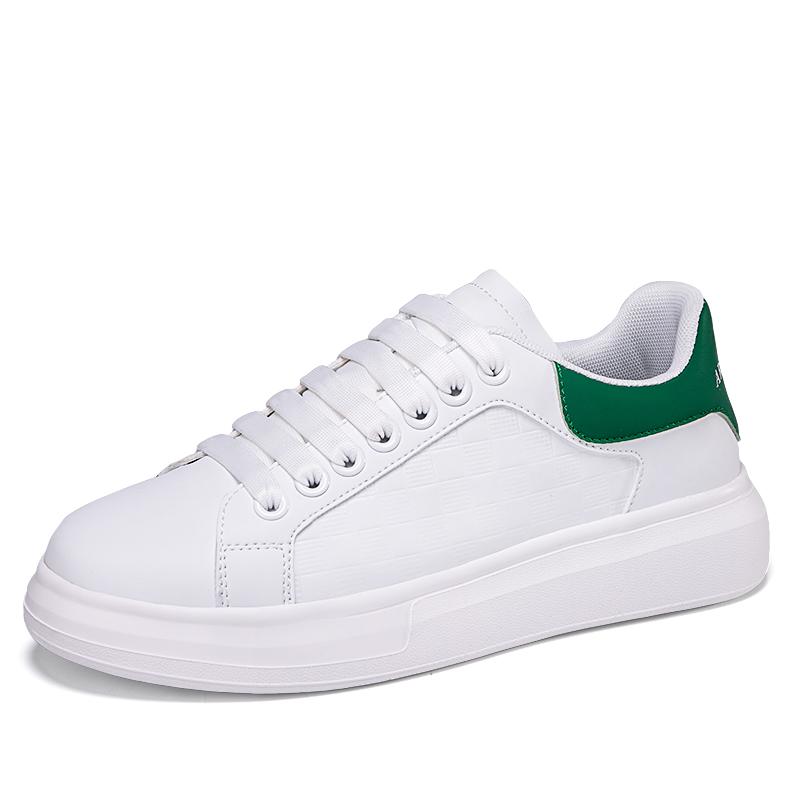 New Breathable Casual White Sneakers, Men's Thick-soled and Height-increasing Sports Shoes, Korean-style Trendy Sneakers