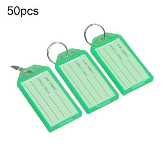 50Pcs Key Tags Bright Colors Plastic Waterproof Writable Hotel Key Organizer with Detachable Metal Rings Crack-resistant Key Labels Hotel Office Key