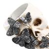 Realistisches Totenkopf-Dekor Gotischer Stifthalter, Gruselige Schmetterlings-Make-up-Pinsel Halloween-Themen-Schreibtisch-Organizer, Schreibtisch-Stiftebecher für Home Office