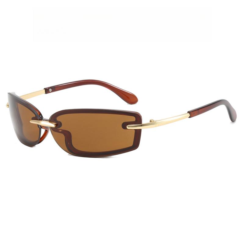 Frameless Square Spring and Summer Bright Fashion Women's Sunglasses Are Suitable for Daily Vacation Beach Accessories