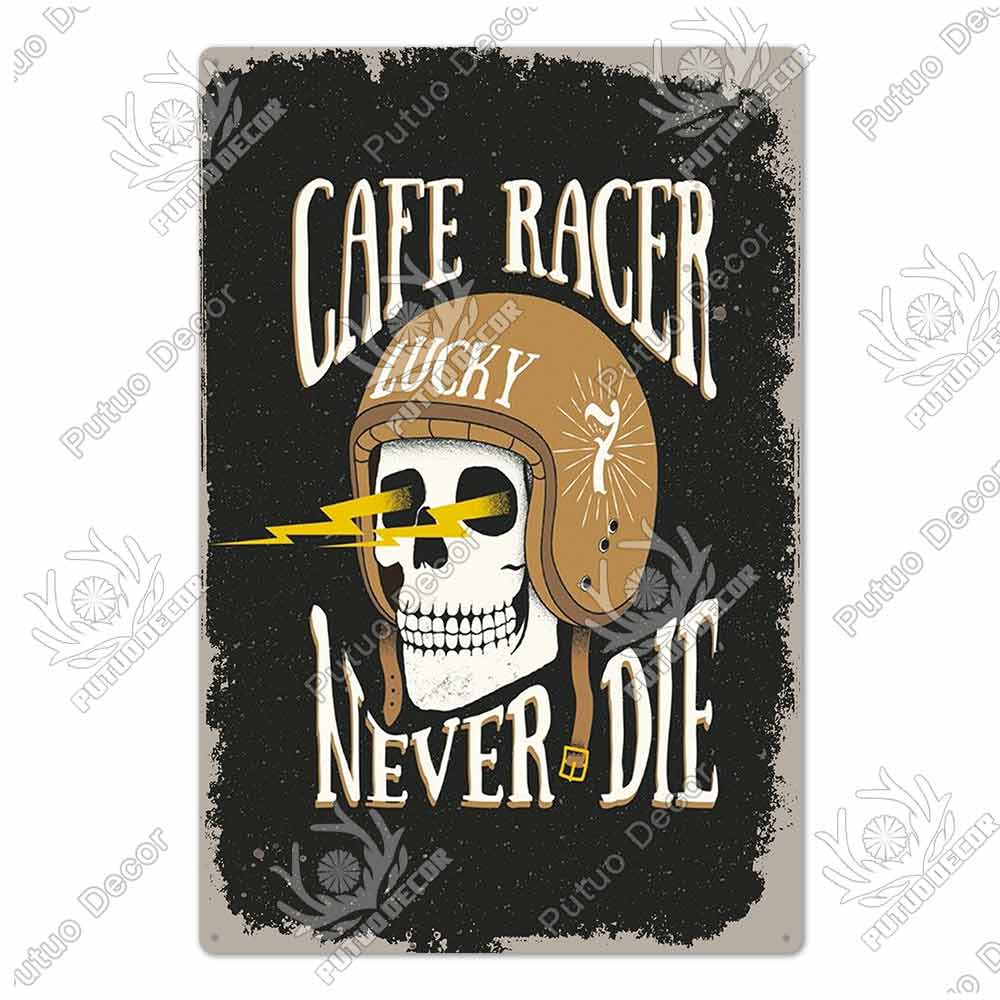 Putuo Decor Cafe Racer Vintage Tin Sign Plaque Metal Wall Art Stickers Garage Man Cave Pub Bar Retro Poster Iron Painting