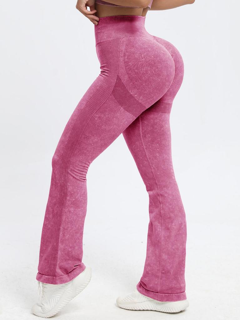 Pantaloni da Yoga a Vita Alta a Gamba Larga Sollevamento Glutei - Stile Europeo e Americano