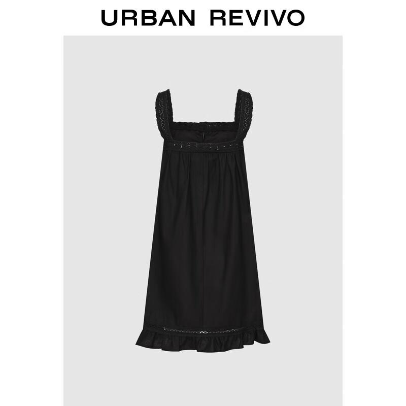 UR 2025 Autumn French Retro Spliced Lace Dress