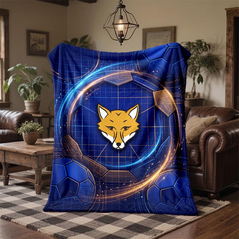 Leicester City Football Print Flannel Blanket Soft Warm Sofa Bed Throw Blanket For Home Office Bedroom
