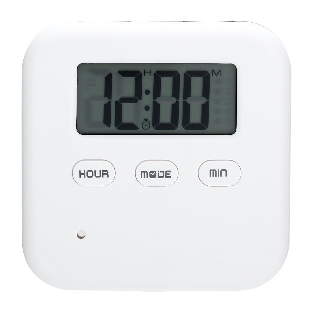 4 Grid Daily Medicine Tablet Pills Storage Box Organizer Case Container with Timer (White Grey)