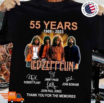 SALDI Led Zeppelin 55 Anni 1968-2023 Grazie per i Ricordi Maglietta S-4xl T-Shirt Unisex - Maglietta Grafica Estiva da Uomo in Cotone