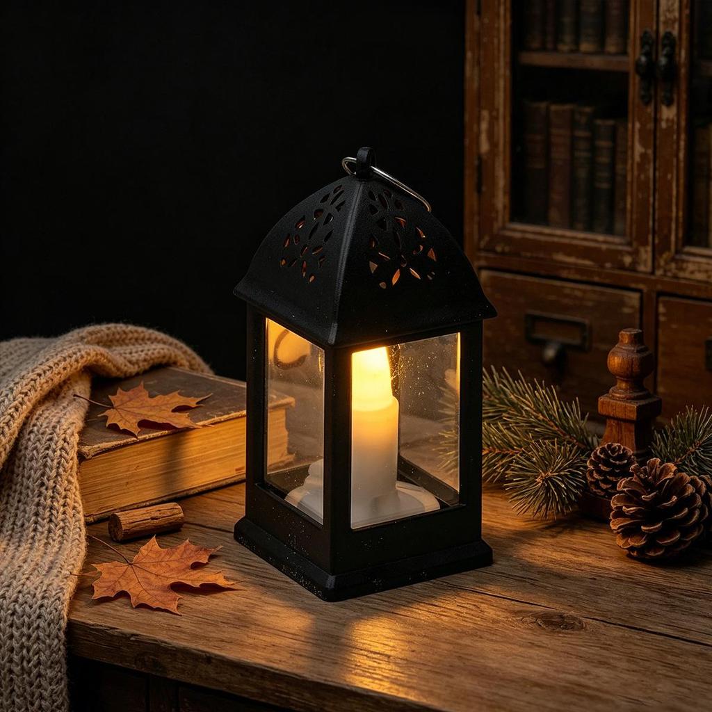 Vintage LED Mini Oil Lamp Lantern - Home Decor & Photo Prop Gift.